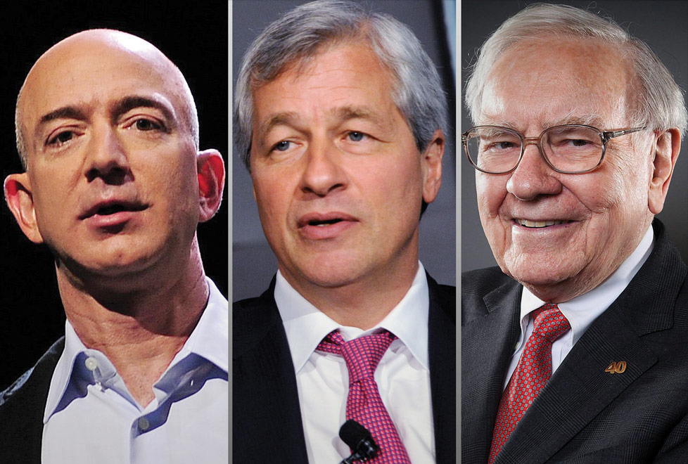 Jeff Bezos, Jamie Dimon y Warren Buffett anunciaron la asociación para trasformar la salud en EU el año pasado (Reuters/AFP).