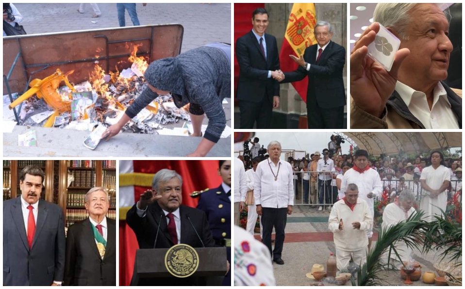 Entre ventas, encuentros, visitas, consultas, estos fueron algunos momentos importantes de AMLO en sus 100 días. (Especial)