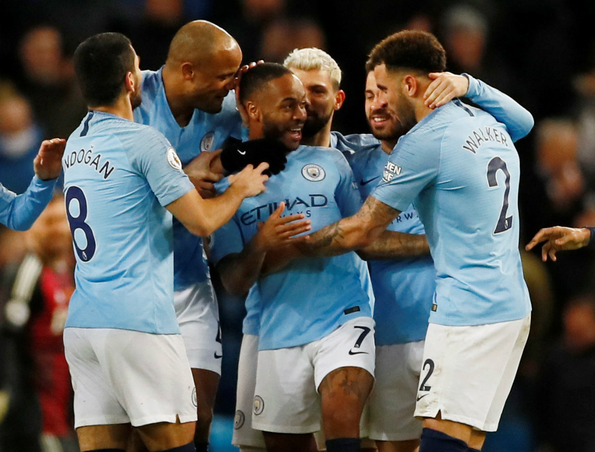Raheem Sterling marcó triplete en la victoria del Manchester City (Reuters)