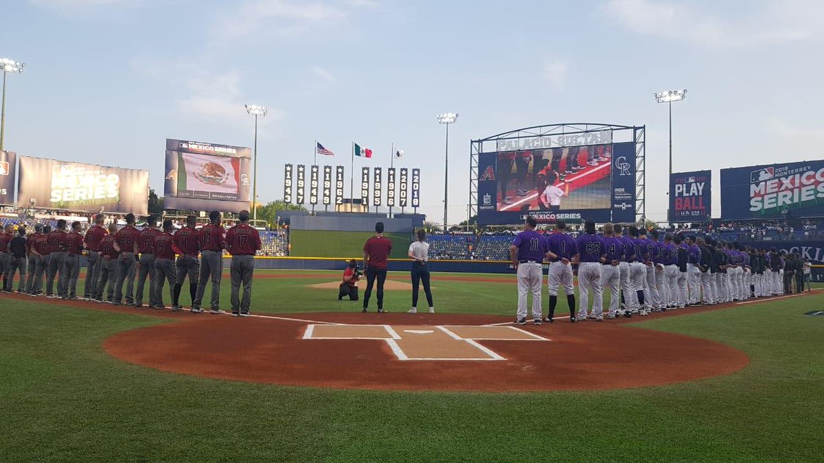 Rockies vencieron a Diamondbacks en el Estadio de Beisbol Monterrey (Twitter @MLB_Mexico)