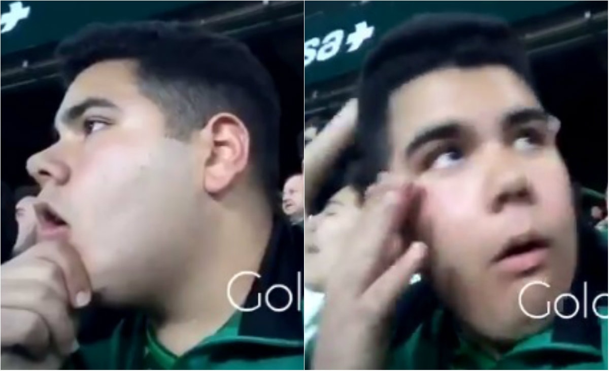 La reacción de un aficionado del Betis tras el gol Lionel Messi (Especial)