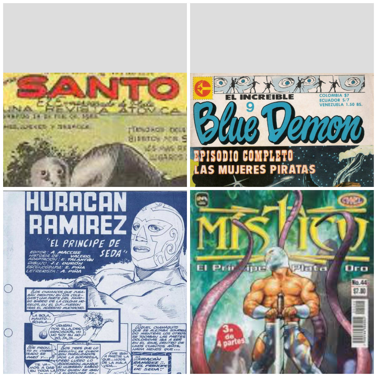 Cómics: El Santo, Blue Demon, Huracán Ramírez y Místico (Especial)