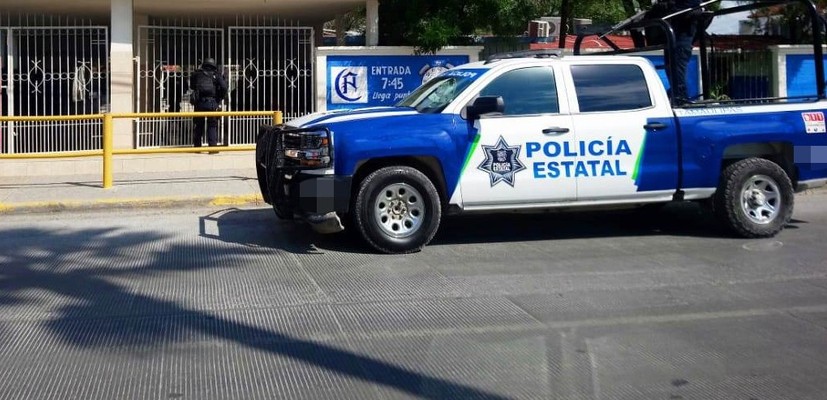 Policía Estatal realiza rondines de seguridad en las secundarias.
