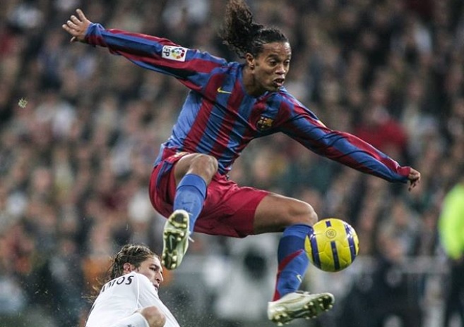 Ronaldinho con el FC Barcelona (Instagram: Ronaldinho)