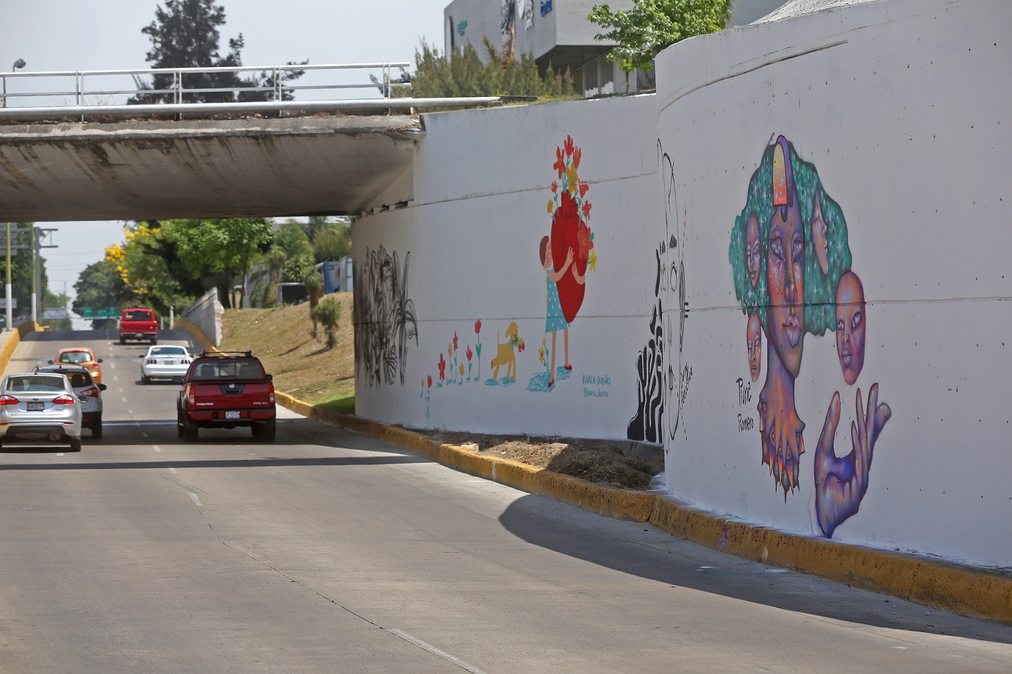 Los murales embellecen el bajopuente de avenida Vallarta. (Fernando Carranza)