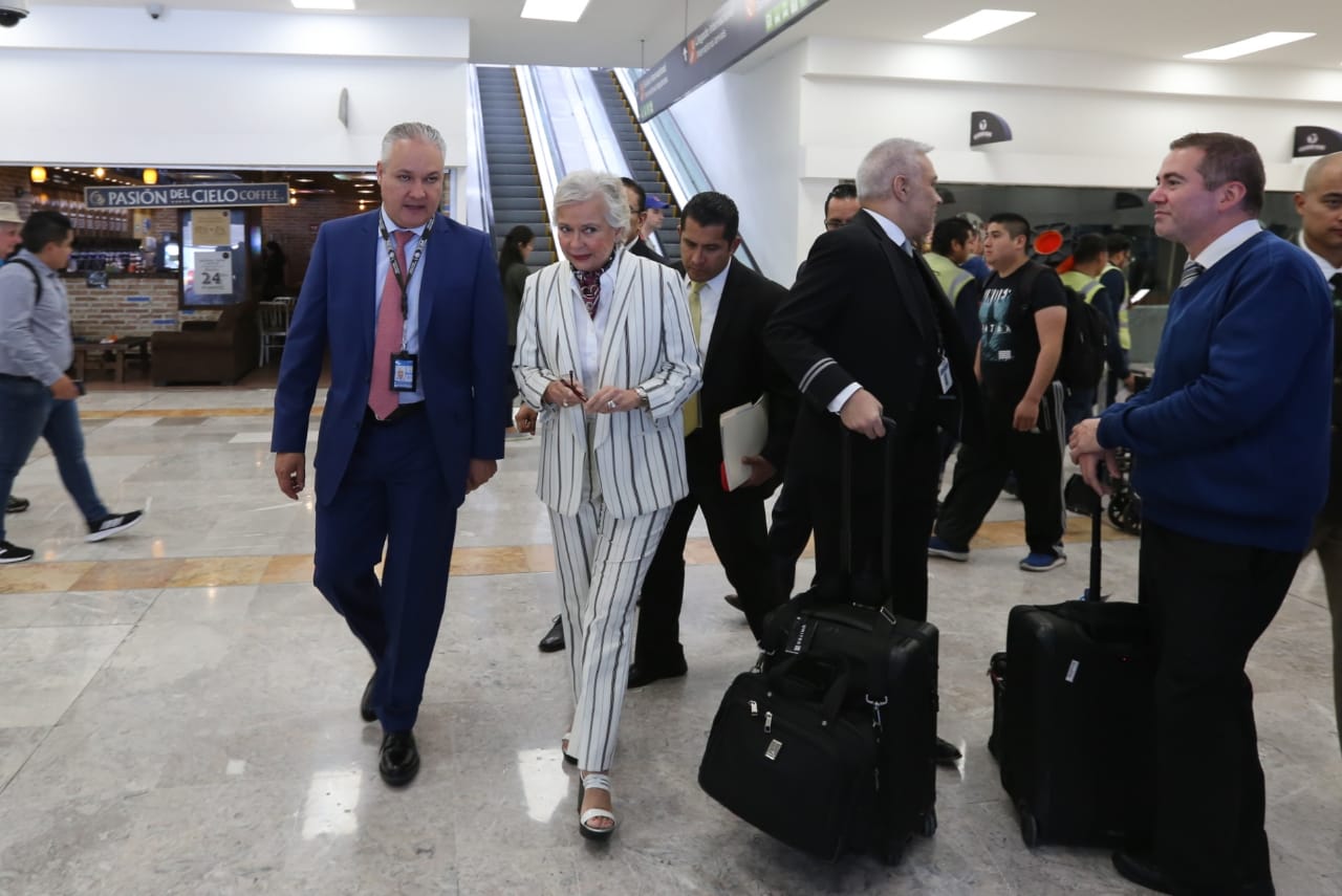 Olga Sánchez Cordero, secretaria de Gobernación, aseguró que se busca eliminar el “arroz negro” del INM (Javier Ríos)