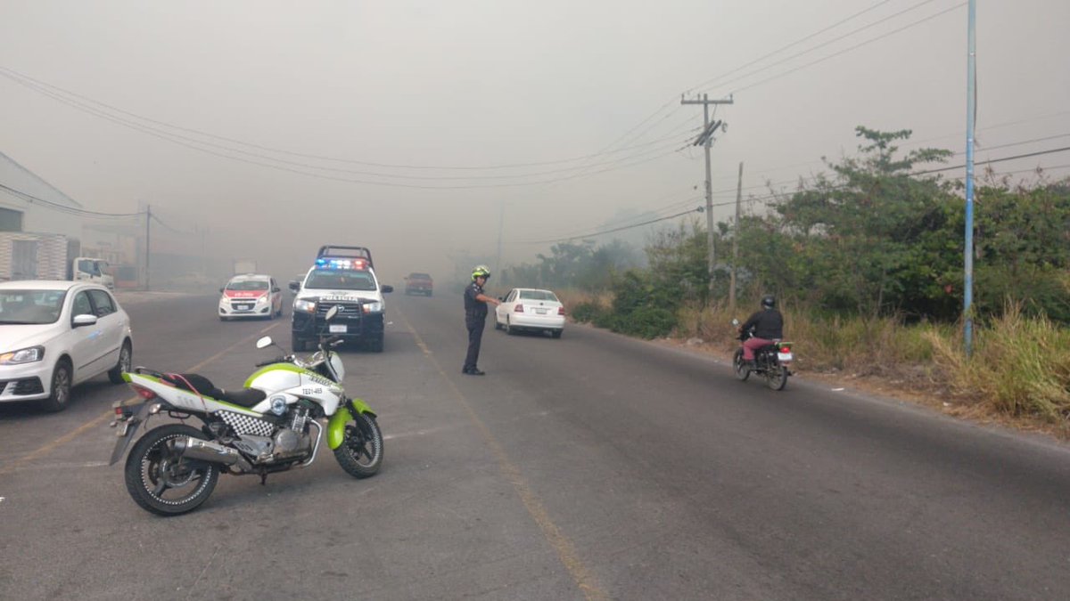 Elementos de Policía Estatal brindan apoyo en la zona. (@ssptransitover)