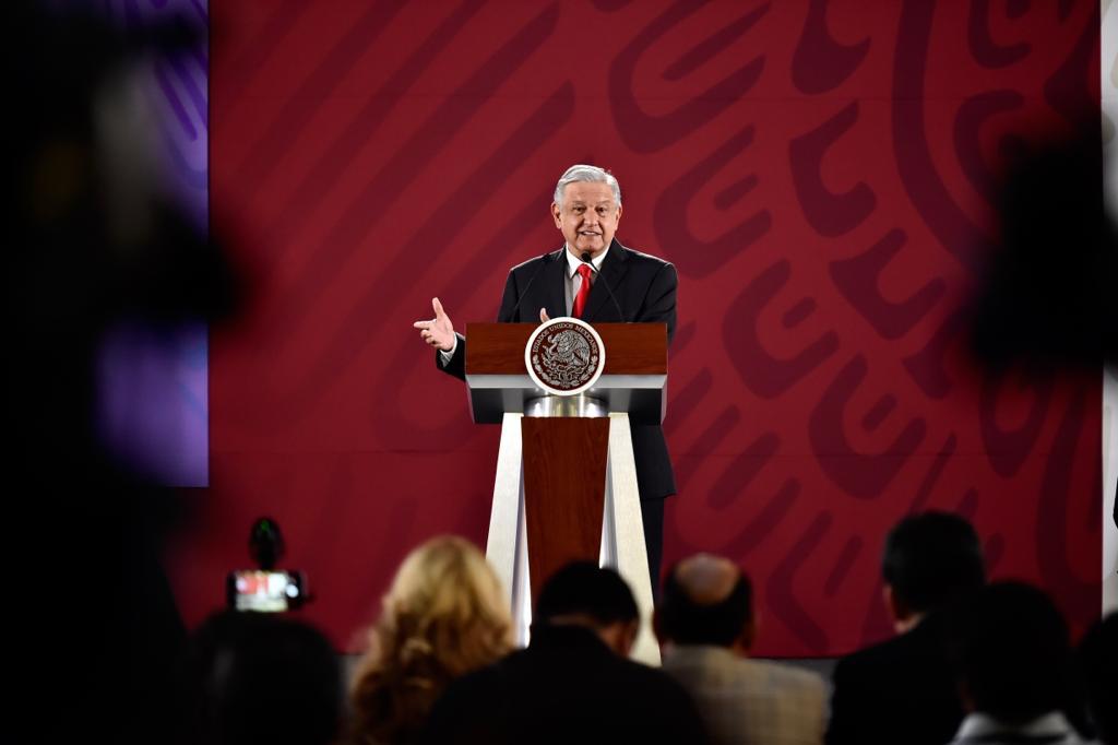 López Obrador durante su conferencia de prensa matutina. (Cortesía)