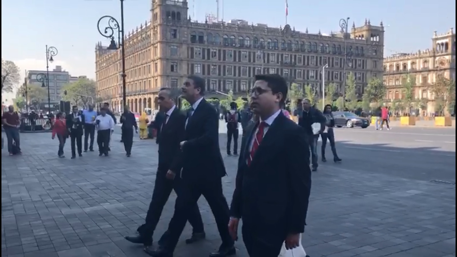 A las 09:30 horas, el director de la Organización Mundial del Trabajo llegó a Palacio Nacional (Jannet López Ponce)