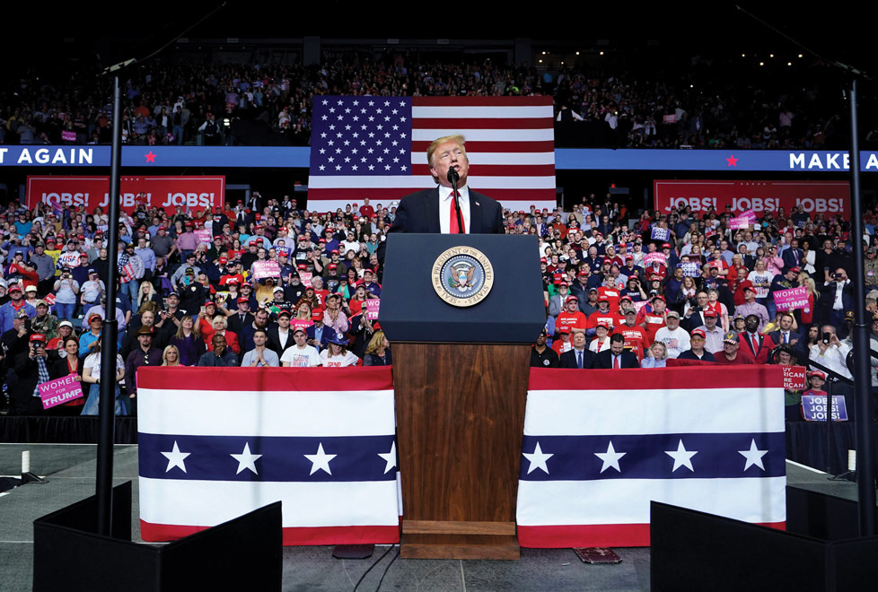 Donald Trump celebró su primer mitin en Michigan, luego del fin de la investigación de casi dos años del fiscal especial Robert Mueller (Reuters).
