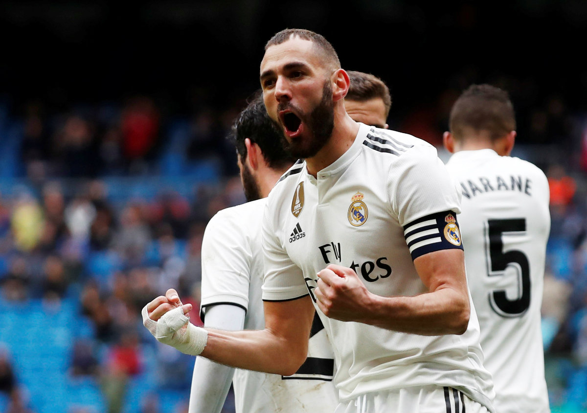 Karim Benzema marca doblete en la remontada del Real Madrid (Reuters)