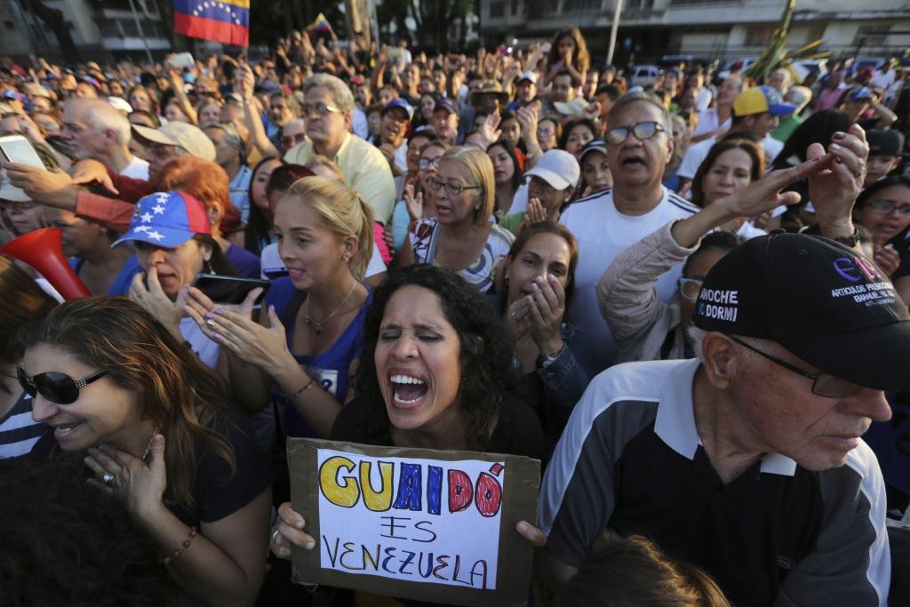 Los simpatizantes de Juan Guiadó tomaron las calles de Caracas. (AP)