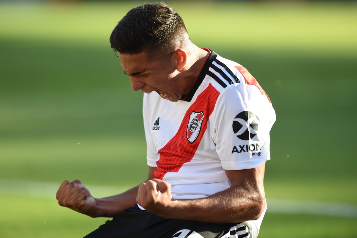 Hernán López Muñoz, sobrino nieto de Maradona, debutó con River Plate con un gol (Prensa River Plate)