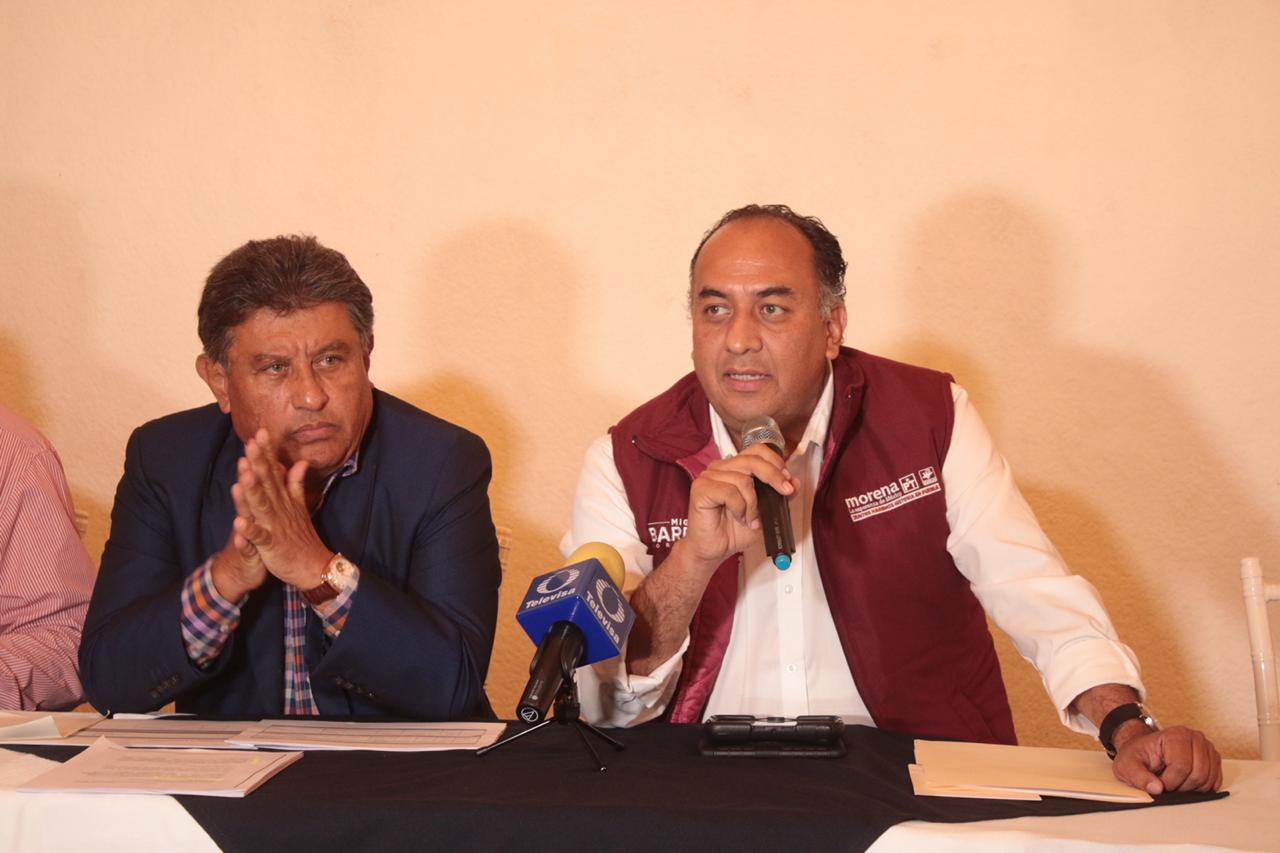 Carlos Meza y David Méndez, voceros de Miguel Barbosa durante el proceso electoral (Especial)