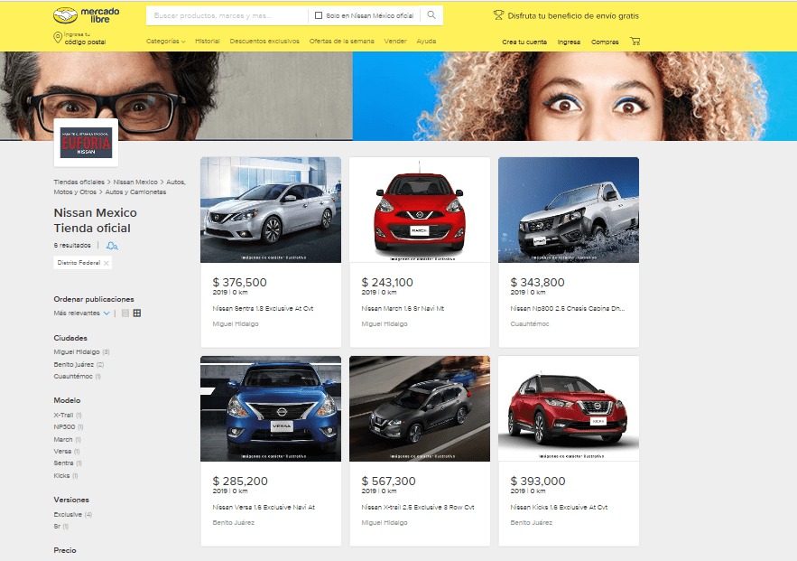 Tienda oficial de Nissan en Mercado Libre