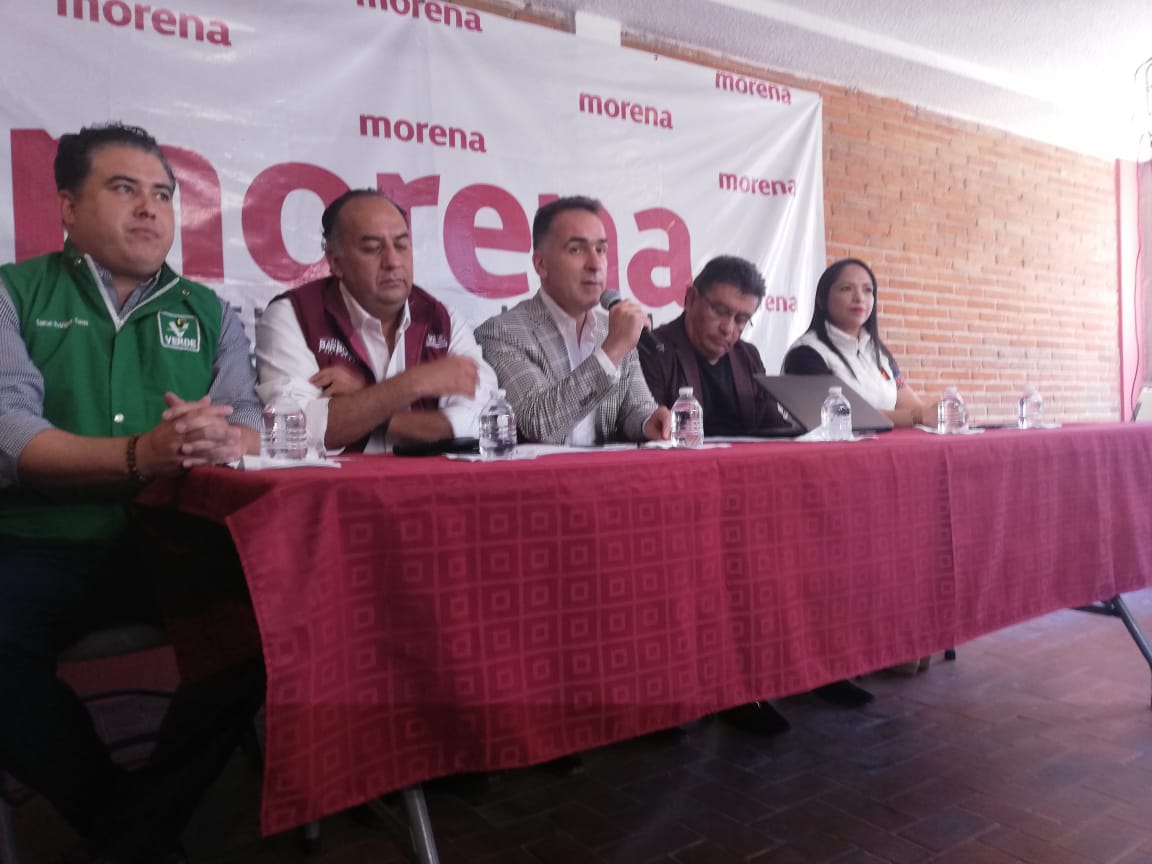 Voceros de Barbosa y integrantes de Morena, PT y PVEM  (Josué Mota)