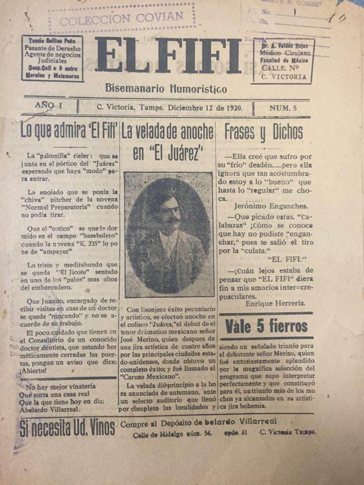 El Fifi era un medio humorístico editado en Tamaulipas. (Especial)