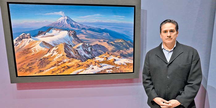 Jorge Obregón, cuya obra es parte de la la colección MILENIO Arte, participa en la exposición  Atl, tierra, viento y fuego; sublime sensación. Jesús Q