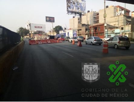 Se alerta a automovilistas sobre el cierre de los carriles centrales del Circuito Interior. (Tomada de @OVIALCDMX)