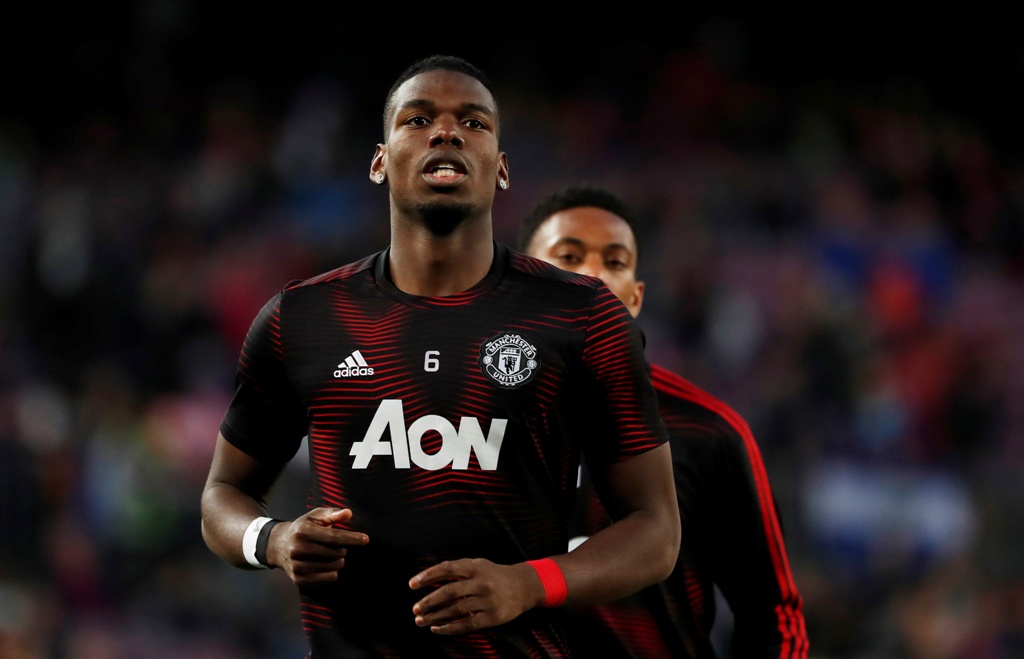 Paul Pogba en el encuentro de Manchester United vs Barcelona (Reuters)