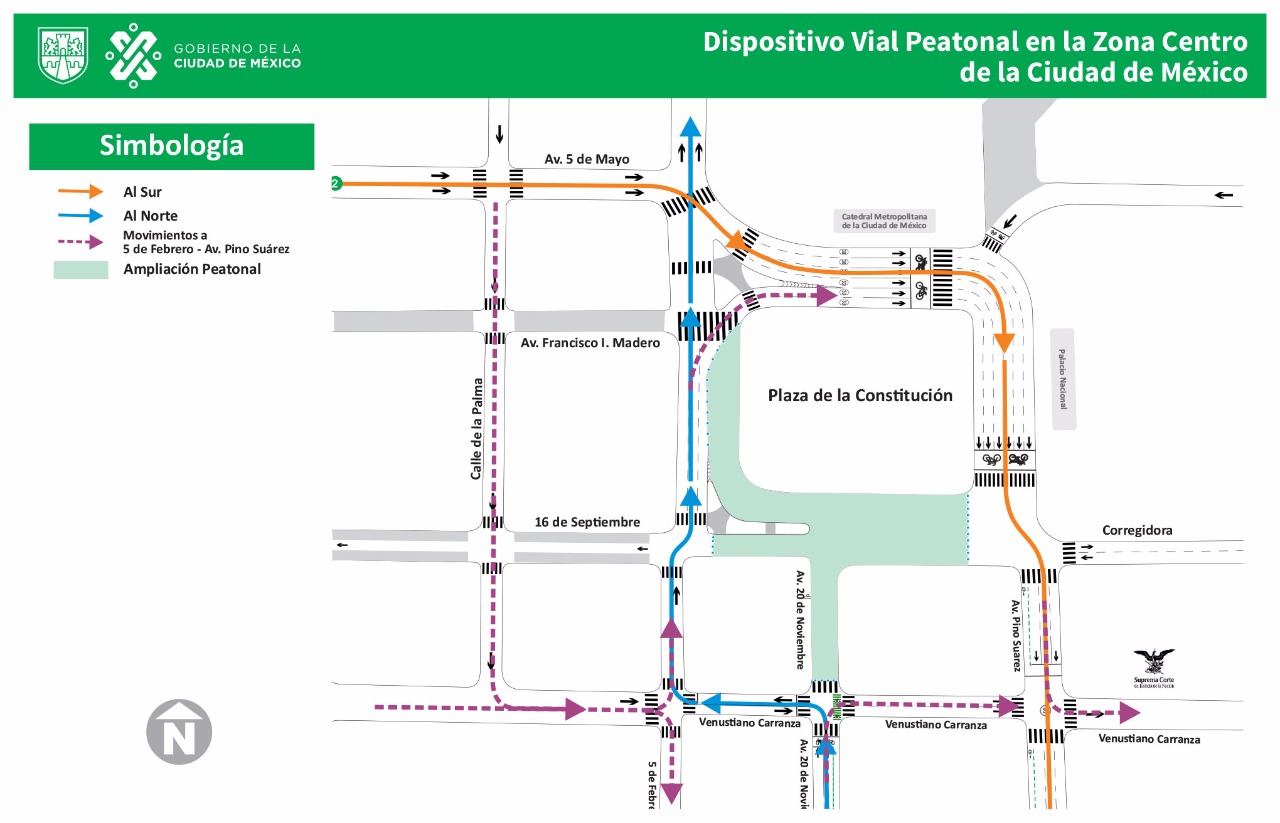 Semovi informó que se cerraran calles del primer cuadro de la CdMx. (Especial)