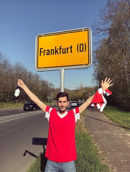 Álvaro Oliveira, el aficionado que se equivocó de Frankfurt (Instagram: @alvaroslb1994)