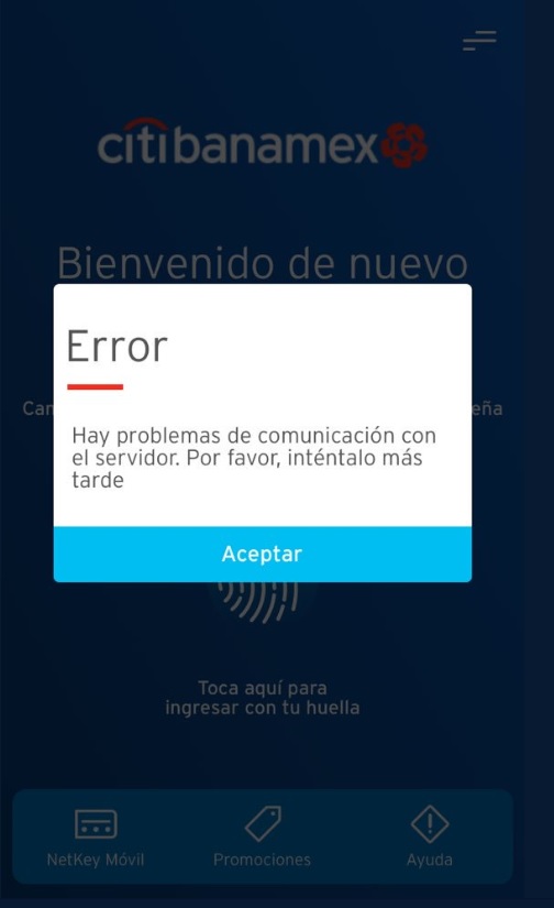 La banca móvil de Citibanamex ha presentado fallas (@reneeloso)
