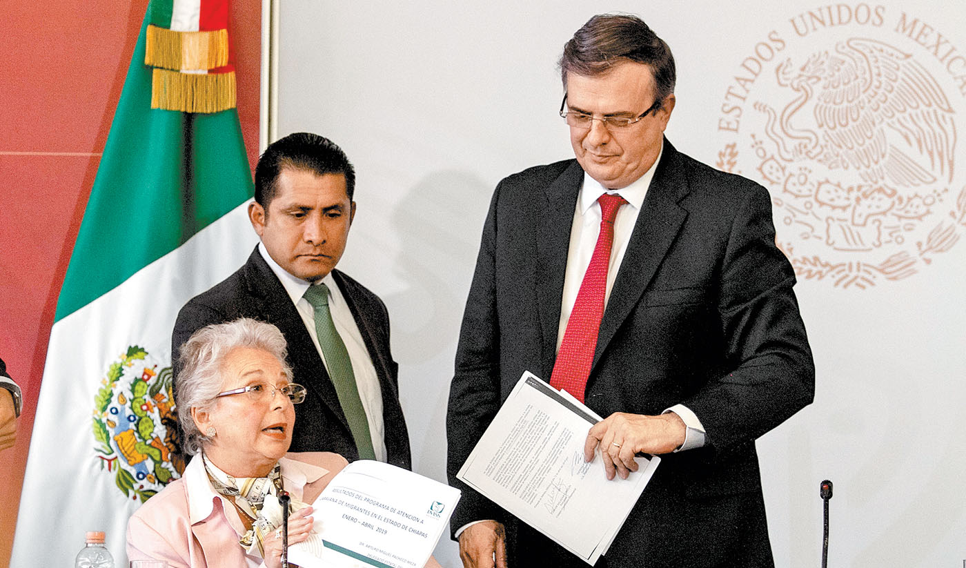 Conferencia de los titulares de Gobernación y de Relaciones Exteriores. (Notimex)
