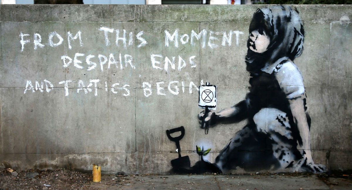 Banksy no había sido aparecido desde octubre. (AFP)