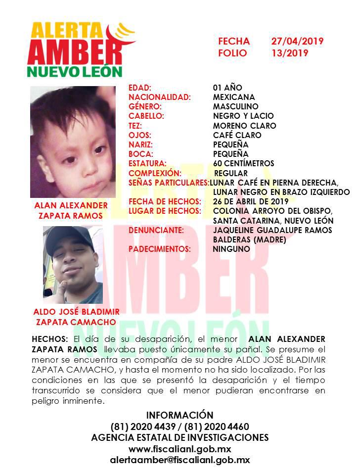 Aldo José Bladimir Zapata Camacho escapó de la escena del crimen junto a su hijo Alan Alexander Zapata Ramos, de 1 año de edad. (Foto: Especial)