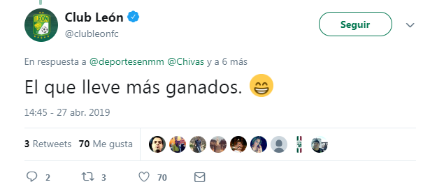 Respuesta del Club León a Multimedios (Twitter @clubleonfc)