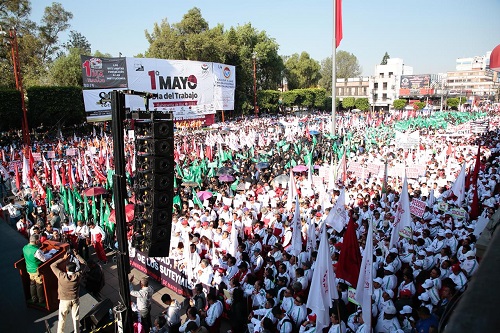 En la manifestación estuvo el alcalde y la secretaria del Trabajo de la entidad. (Alicia Rivera)
