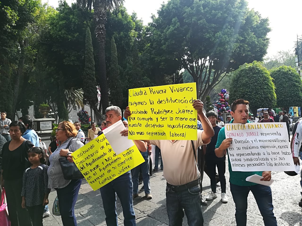 Se manifiestan trabajadores sindicalizados del Ayuntamiento de Puebla (Especial)