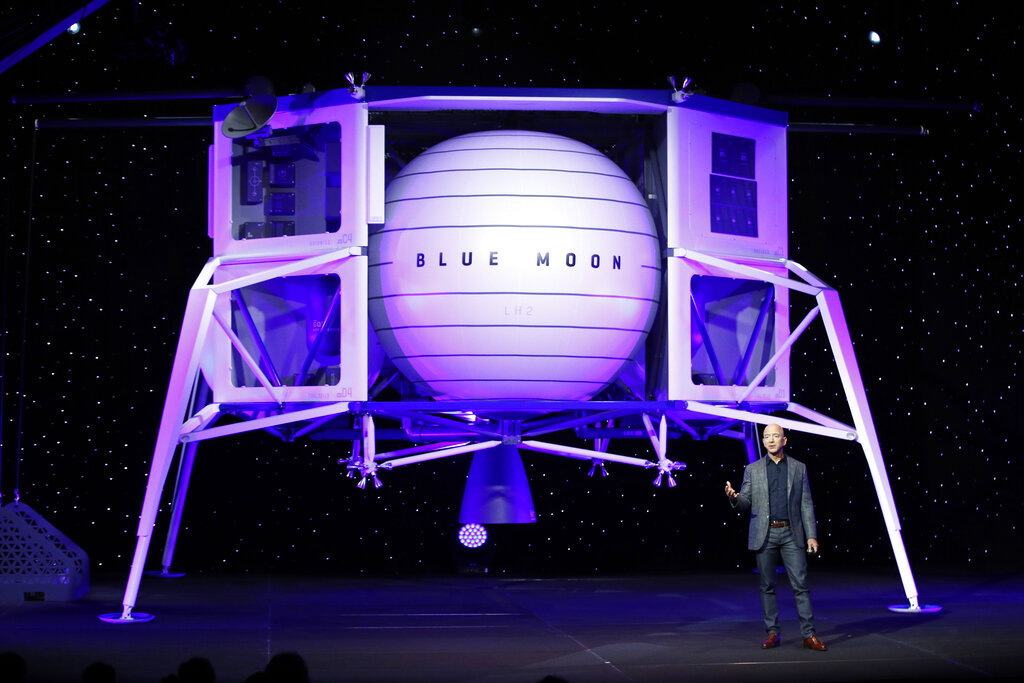 Blue Moon, el vehículo de alunizaje de Jeff Bezos (AP).