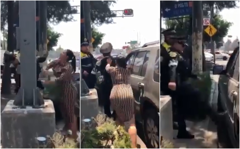 Una mujer empujó y cacheteó a un policía cerca de Buenavista. (Especial)