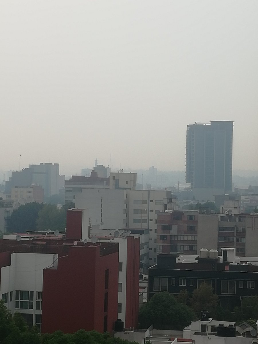 En la tarde, habitantes de varias alcaldías reportaron olor a quemado y bruma. (Tomado de @NarvarteVecinos)