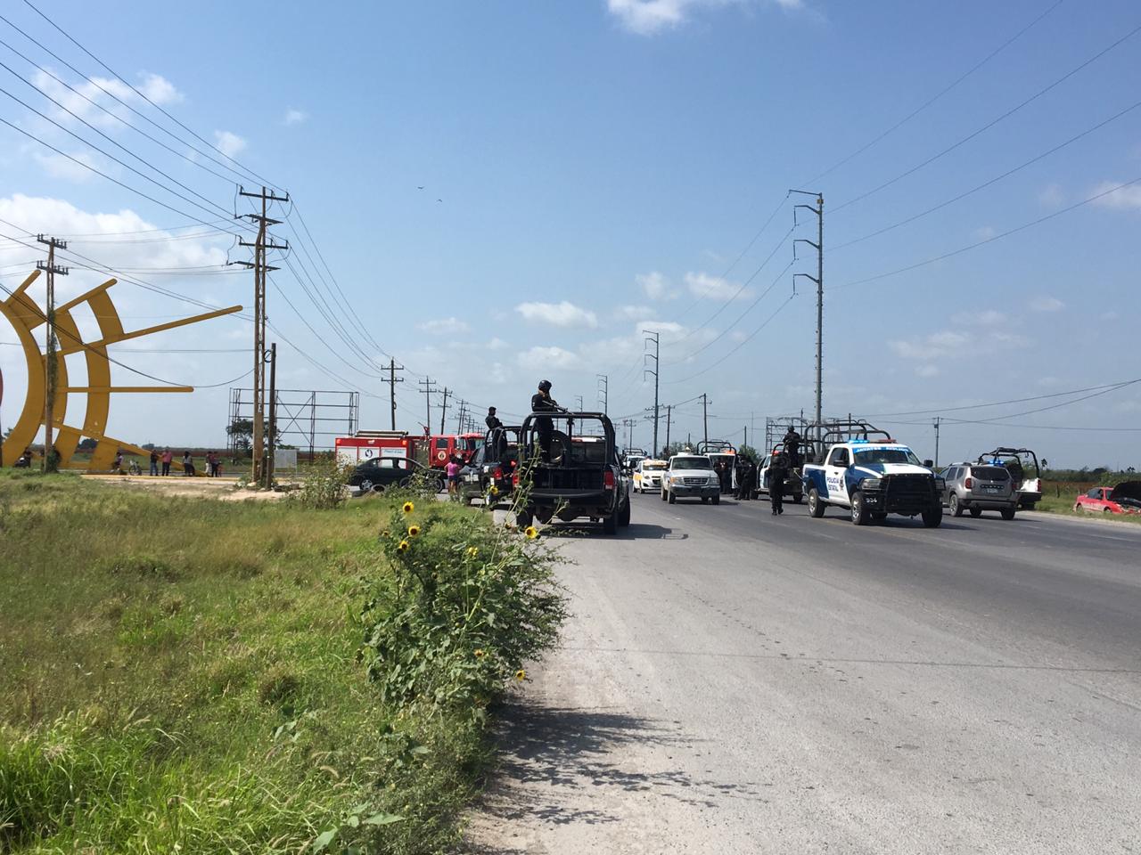Bloqueo en carretera en San Fernando (Foto/Carolina Garza)