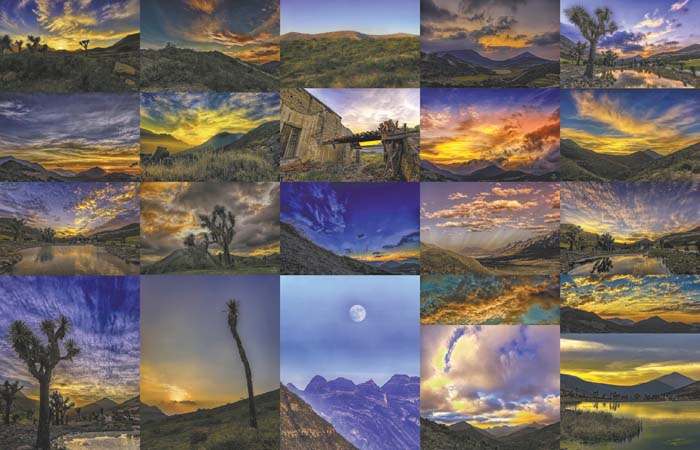 "Collage" de 20 de las 40 fotografías, impresas en tela, que serán exhibidas bajo el título de "Las tardes de García".