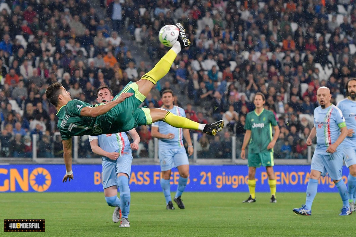 Cristiano Ronaldo durante el partido benéfico Partita Del Cuore (Twitter @juventusfc)