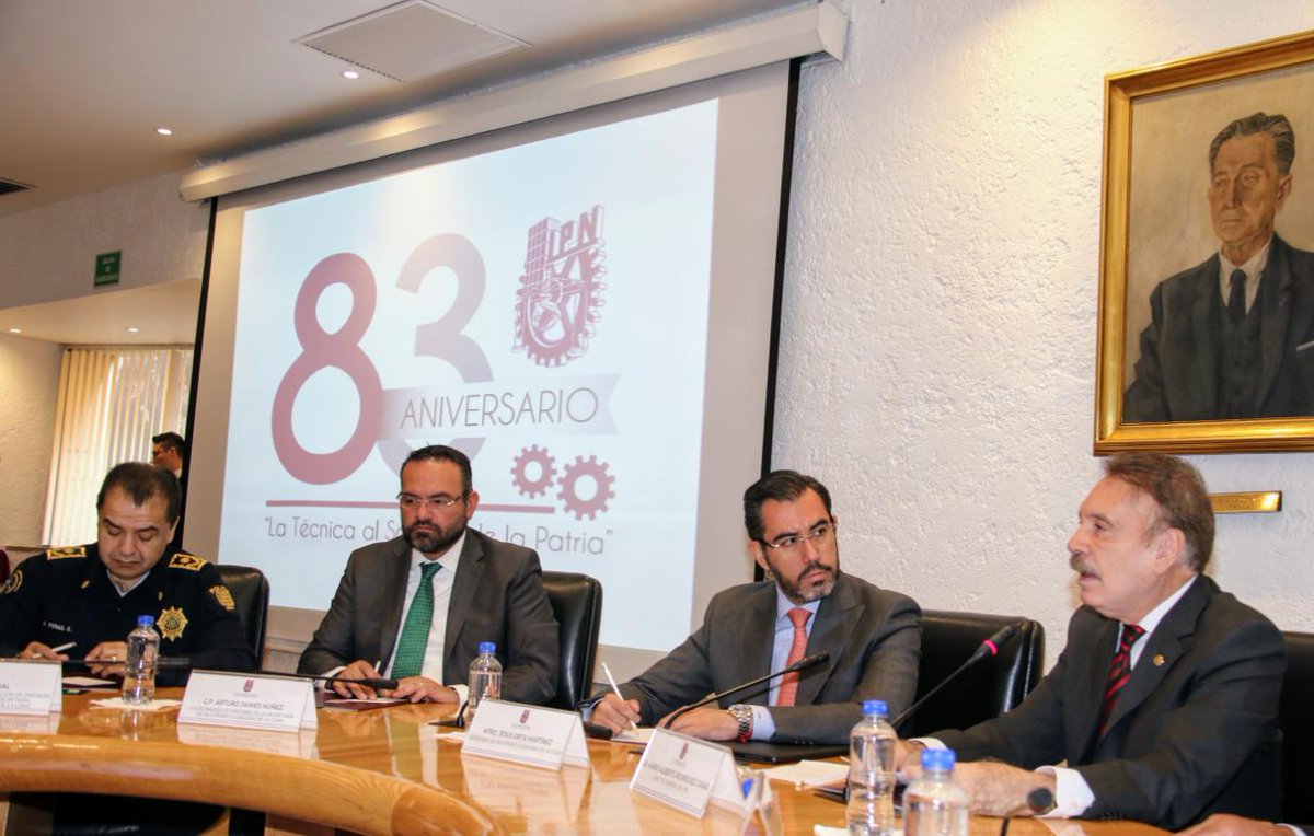 El titular de la Secretaría de Seguridad Ciudadana y el director del IPN. (Tomada de @IPN_MX)