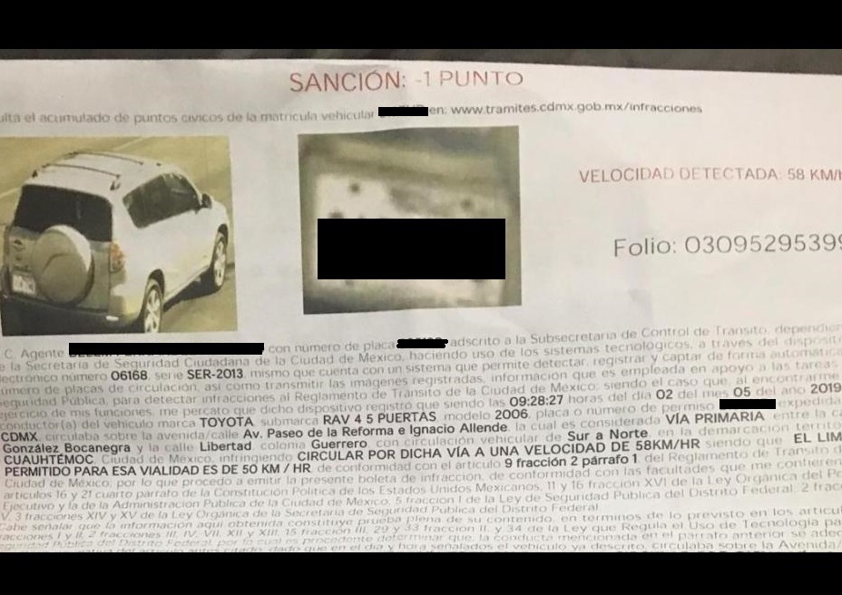 Fotocívicas. La SSC envió por correo las primeras notificaciones de infracción. | Cinthya Stettin