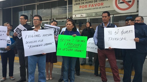 Durante las protestas lamentaron las actuales políticas de personal. (Monserrat Mata)