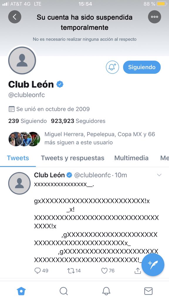 Aparente hackeo de la cuenta del León (Especial)