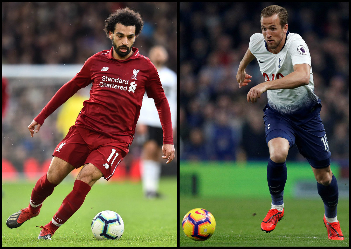 Mohamed Salah del Liverpool, y Harry Kane del Tottenham (AFP)