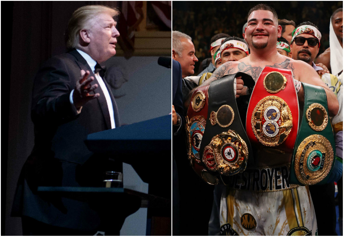 Andy Ruiz prefiere visitar a AMLO que a Trump (AFP)