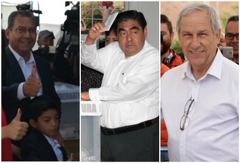 Los candidatos emitieron su voto a gobernador en diferentes casillas.
