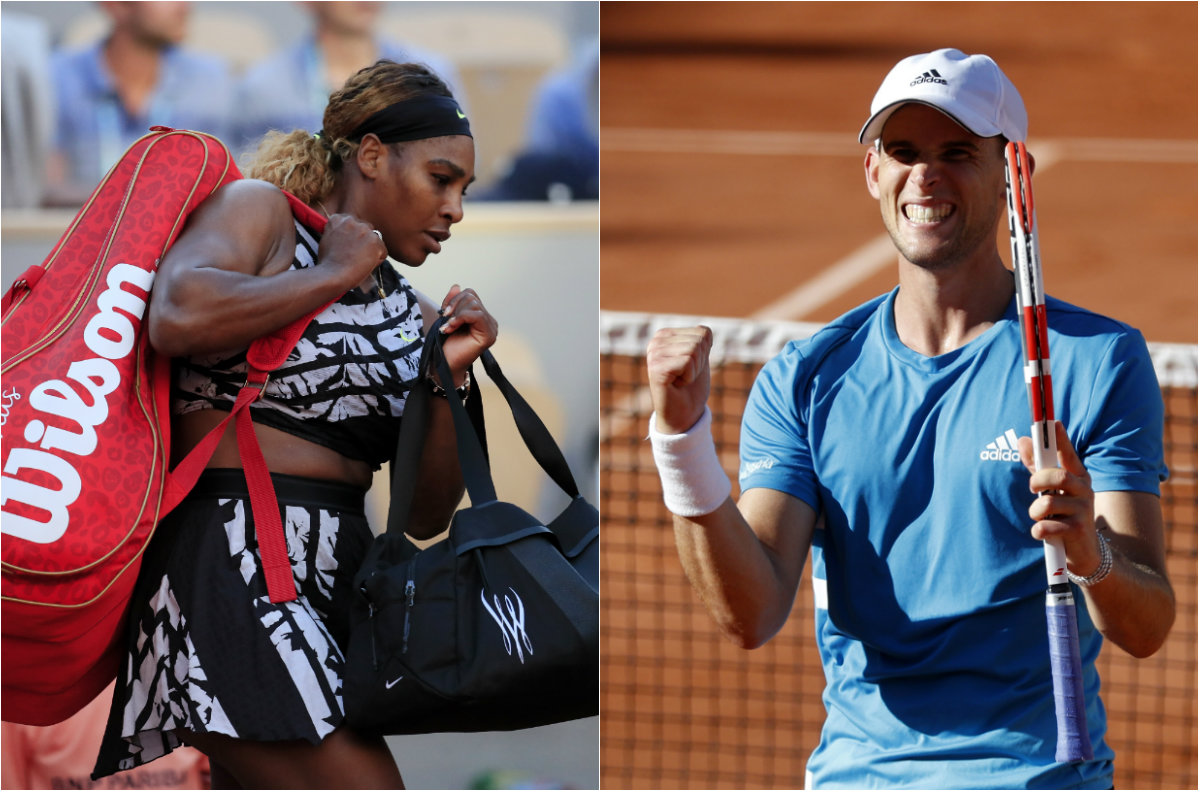 Serena Williams y Dominic Thiem (Reuters)
