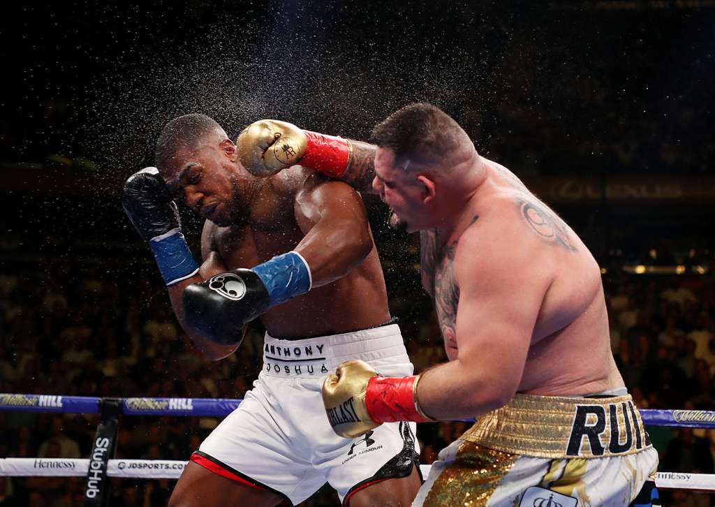 Andy Ruiz en la pelea ante Anthony Joshua (AFP)