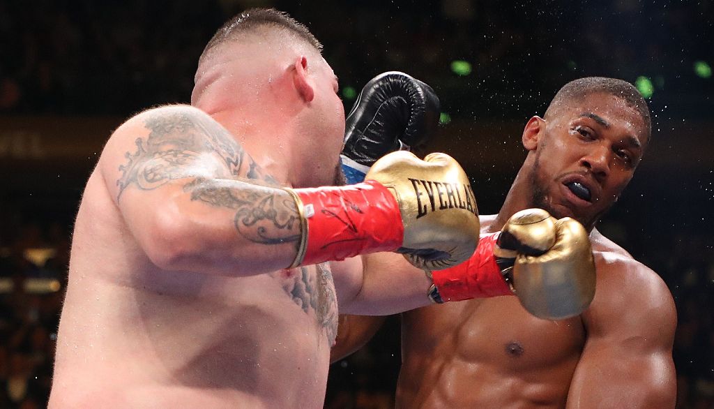 Andy Ruiz en la pelea ante Anthony Joshua (AFP)
