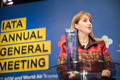 La Presidenta del WTTC en LA Reunión Anual de la IATA, Gloria Guevara Manzo. Foto: IATA